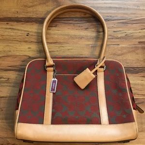 Coach purse, red & tan